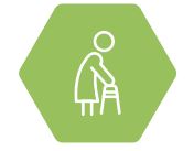 Ikoon vanemast inimesest jalutamas